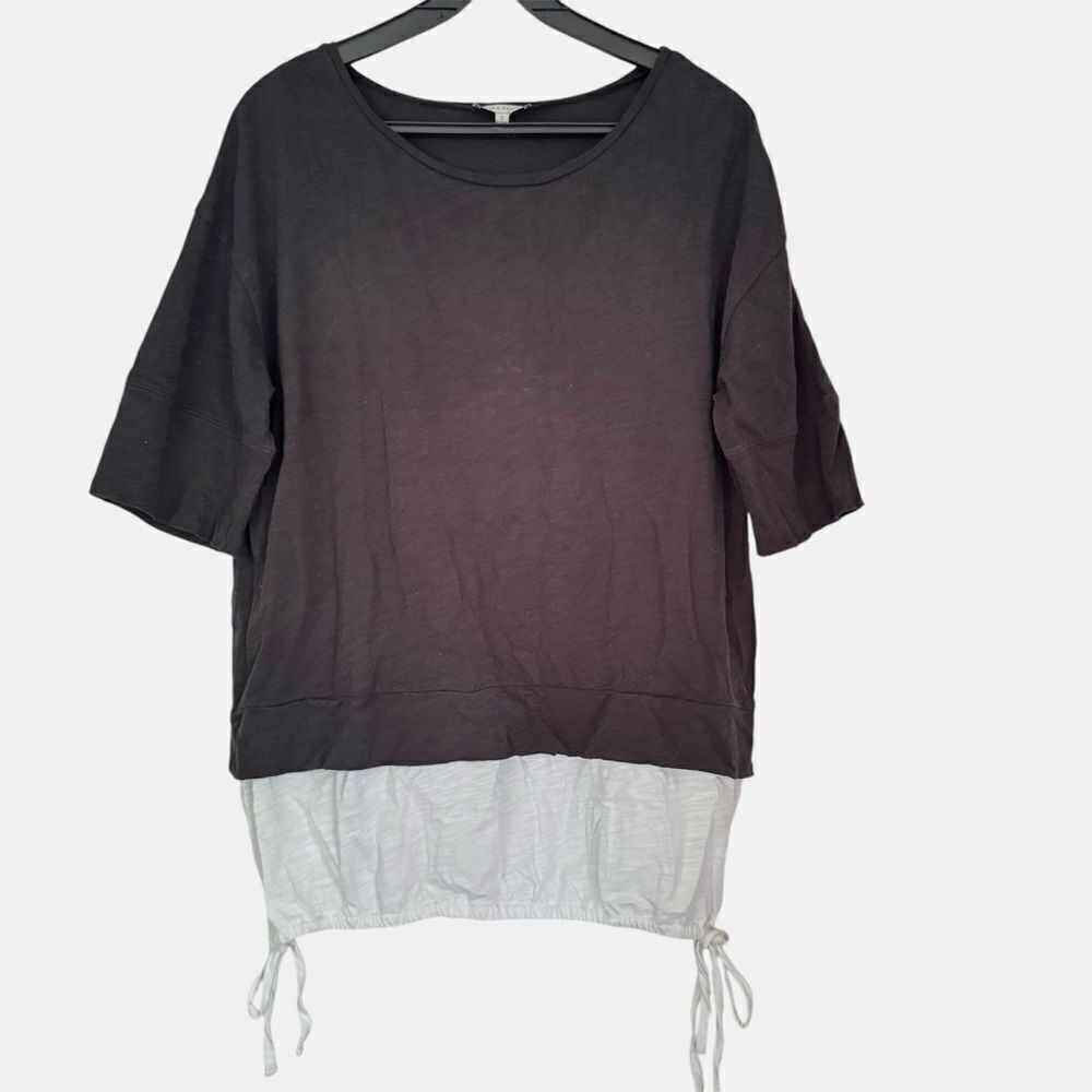 Lisa Todd Relaxed Boxy Tunic with Tie Detail Top Size Small